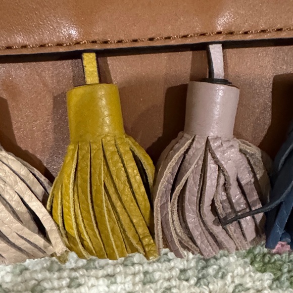 Rebecca Minkoff Brown Leather Crossbody Bag with Multicolor Tassels - Picture 10 of 10